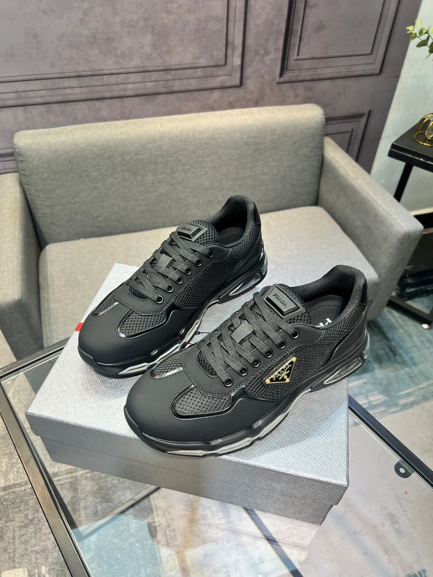 Men's shoes 💰660 [PRADA] Men's shoes are popular in the counter, official website is synchronized, 1 high-quality shipment ✔️ Original frosted cowhide + cowhide lining, 1🆚1 replica, original sole, 38-45 (45 customized, non-refundable)